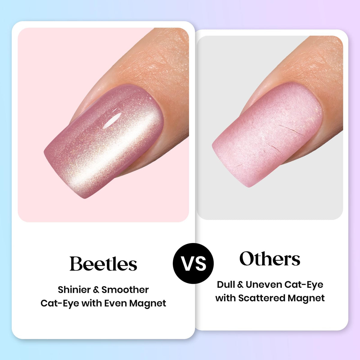 beetles Cat Eye Press On Nails application process