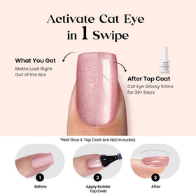 beetles Cat Eye Press On Nails close-up of shimmer effect