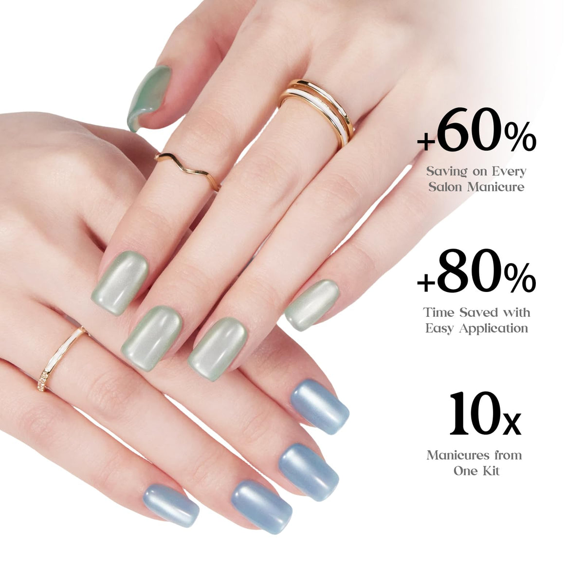 beetles Cat Eye Press On Nails in a variety of sizes