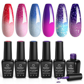 beetles Color Changing Gel Nail Polish Set 6 colors front view