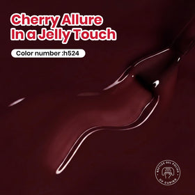 beetles Dark Red Gel Nail Polish Cherry Allure 15ML applied on nails