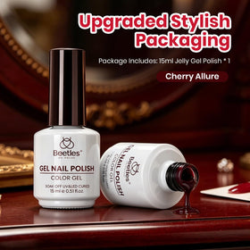 beetles Dark Red Gel Nail Polish Cherry Allure 15ML packaging