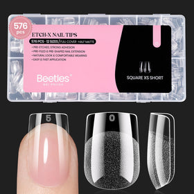beetles Extra Short Square Nail Tips 576PCS front view