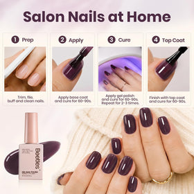 beetles Fig Jelly Purple Gel Nail Polish 15ML close-up on nails
