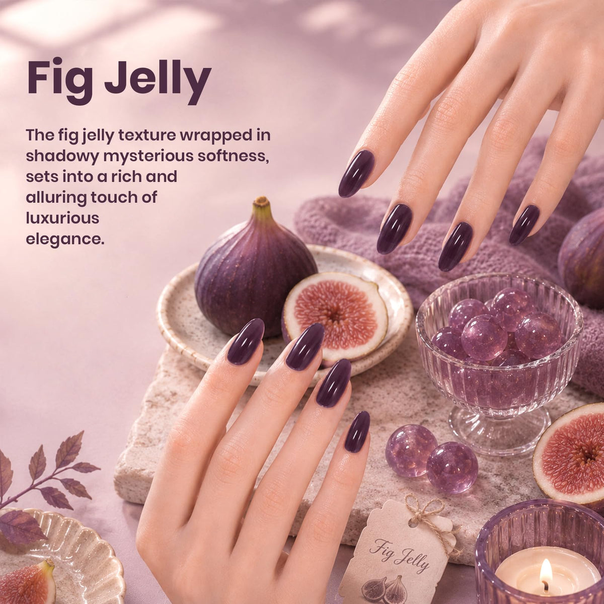 beetles Fig Jelly Purple Gel Nail Polish 15ML with UV lamp