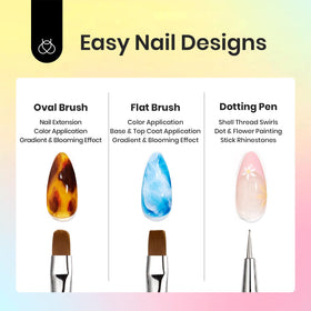 beetles Flat and Oval Brushes for applying nail glue