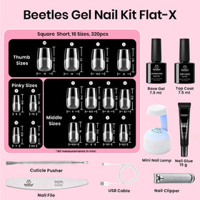 beetles Flat-X Square Nail Tips in various sizes