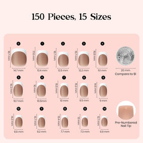 beetles French Tip Press On Nails close-up of tips