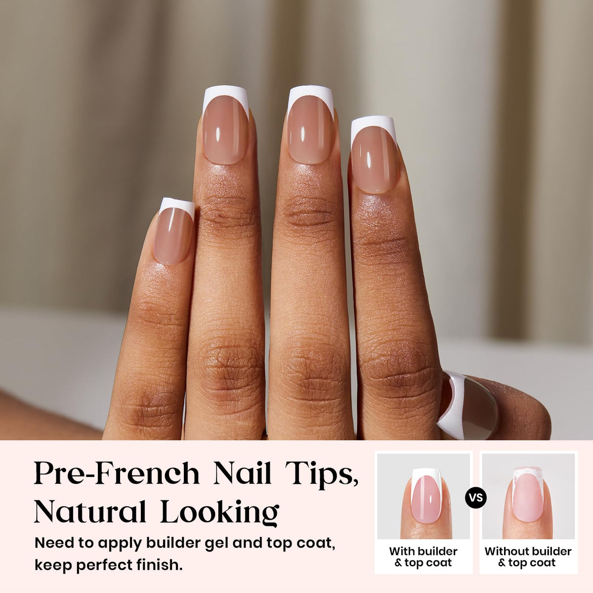 beetles French Tip Press On Nails packaging