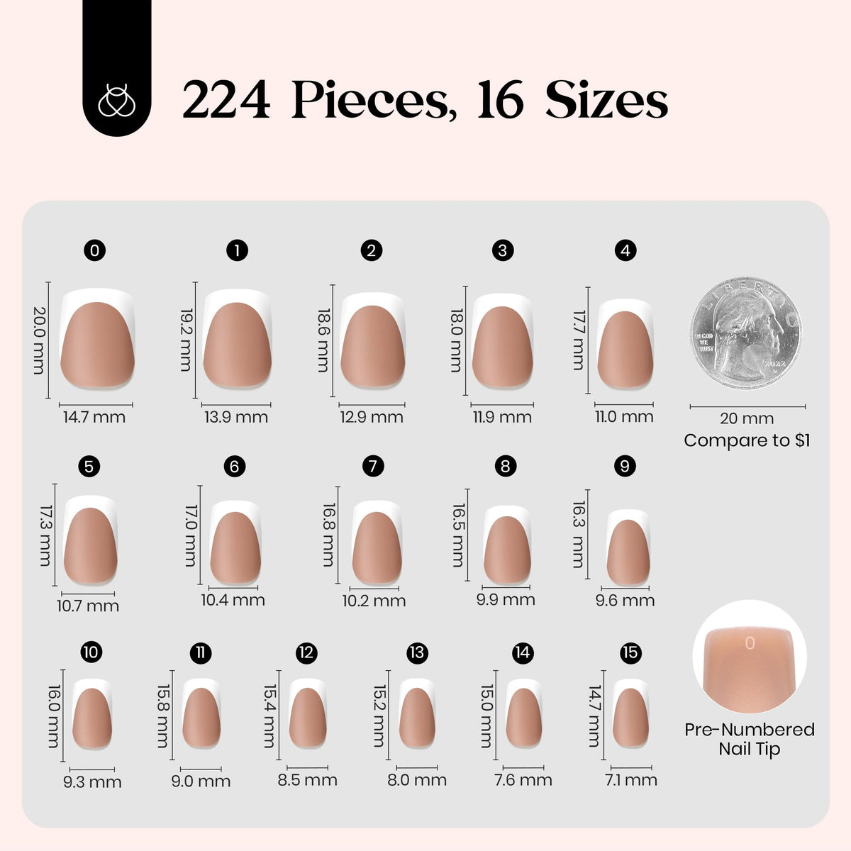 beetles French Tips Press On Nails in use on hands