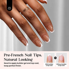 beetles French Tips Press On Nails showing different sizes
