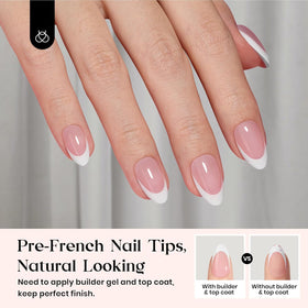 Beetles French Tips Press On Nails showing various sizes