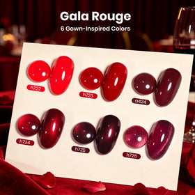 Beetles Gala Rouge Gel Polish shades displayed on a white background