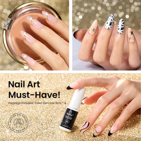 beetles Gel Liner Nail Polish silver colour close-up