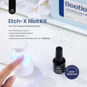 beetles Gel Nail Kit 500 medium almond nail tips close-up