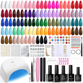 beetles Gel Nail Kit 53 Pcs with UV light and 32 colours front view