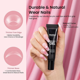 beetles Gel Nail Kit 576 pcs Half Matte Medium Coffin Nail Tips