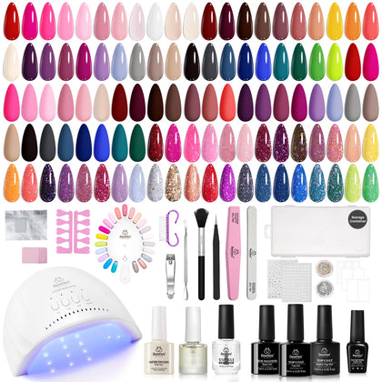 beetles Gel Nail Kit 75Pcs with UV light and colourful gel polishes
