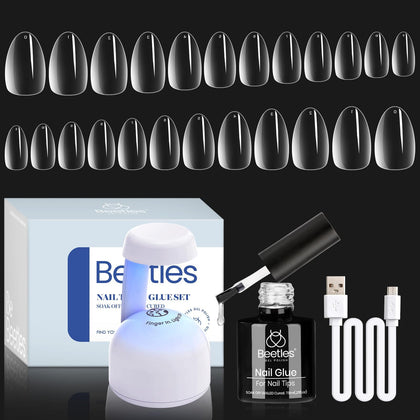 beetles Gel Nail Kit Almond 500pcs extra short tips front view