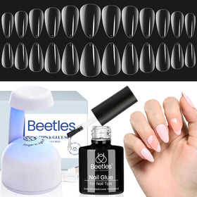 beetles Gel Nail Kit Almond with UV lamp and nail tips