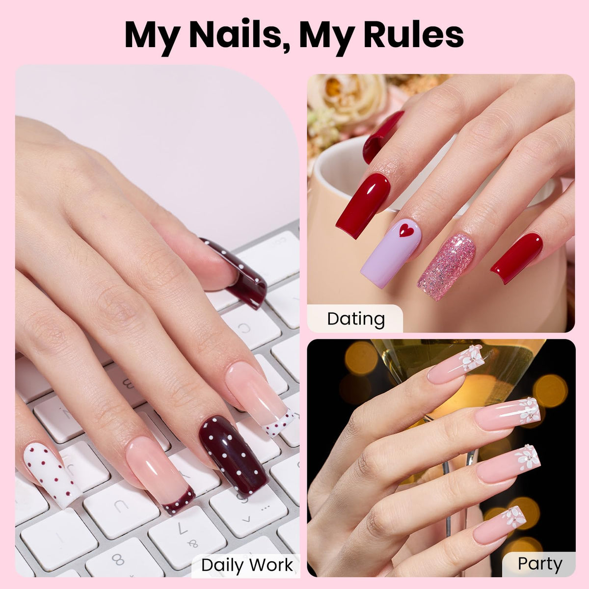 beetles Gel Nail Kit components including nail glue and UV lamp