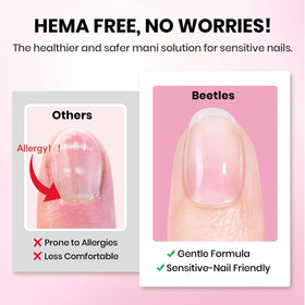 beetles Gel Nail Kit Etch-X square nail tips application process