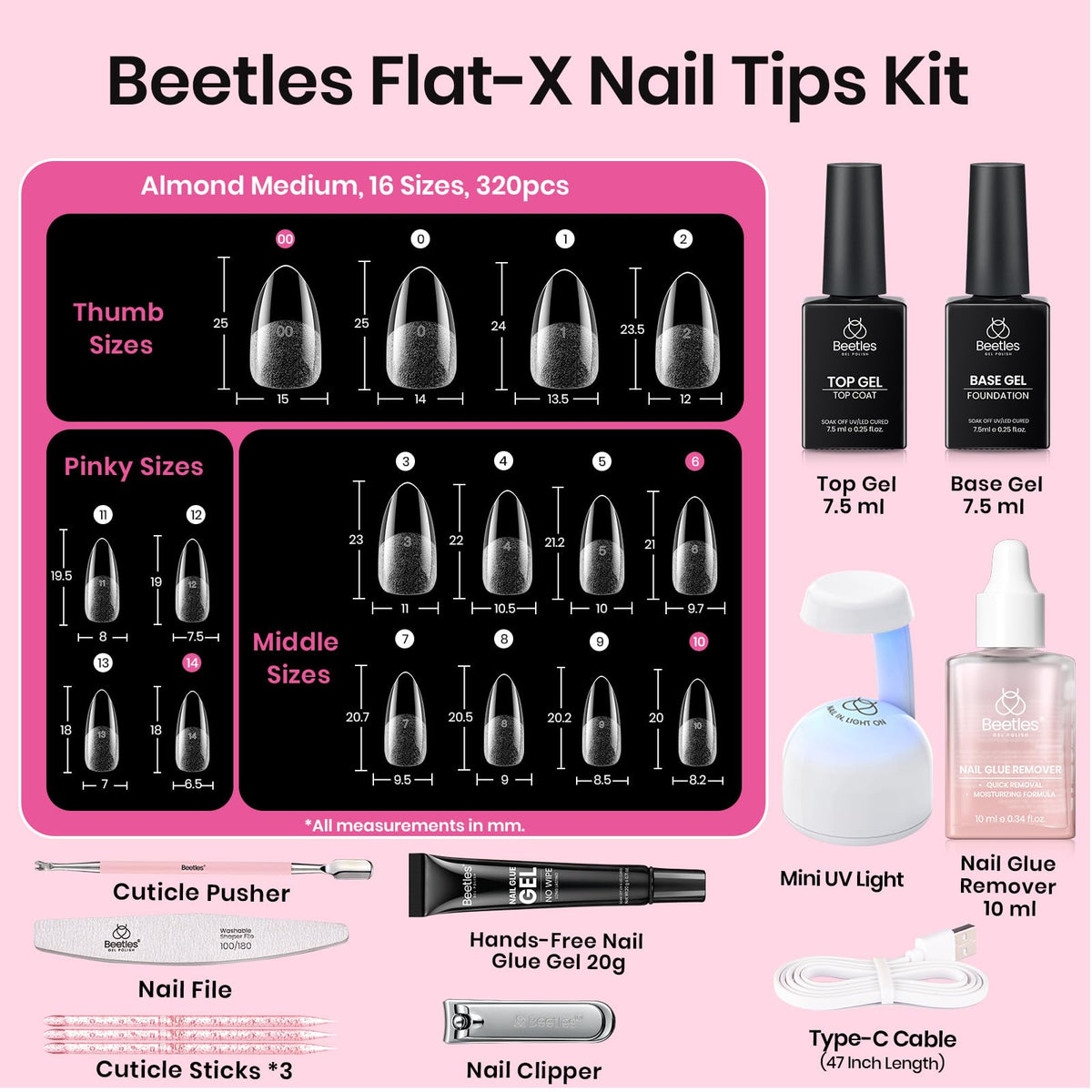 beetles Gel Nail Kit nail glue remover bottle close-up