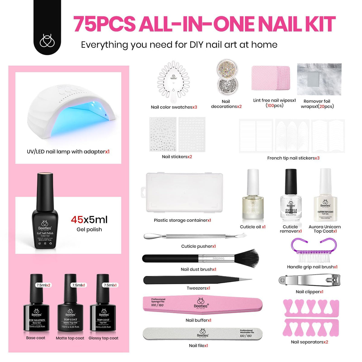 beetles Gel Nail Kit professional nail lamp and tools