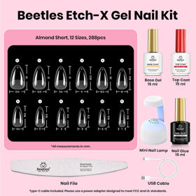 beetles Gel Nail Kit showing various nail tip sizes