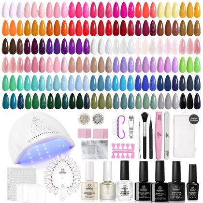 beetles Gel Nail Kit with 55 gel polish colours and UV lamp