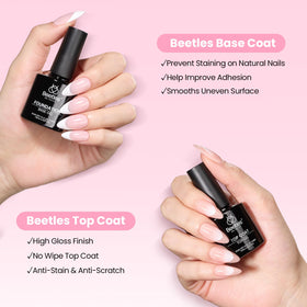 beetles Gel Nail Kit with all tools laid out on a table