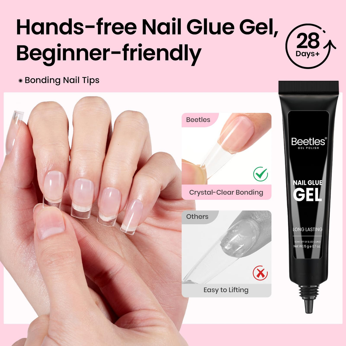 beetles Gel Nail Kit with finished manicure display