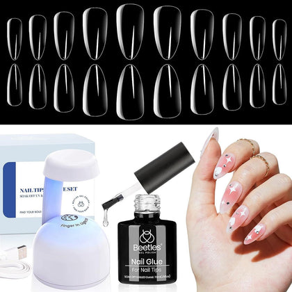 beetles Gel Nail Kit with UV LED lamp and nail tips