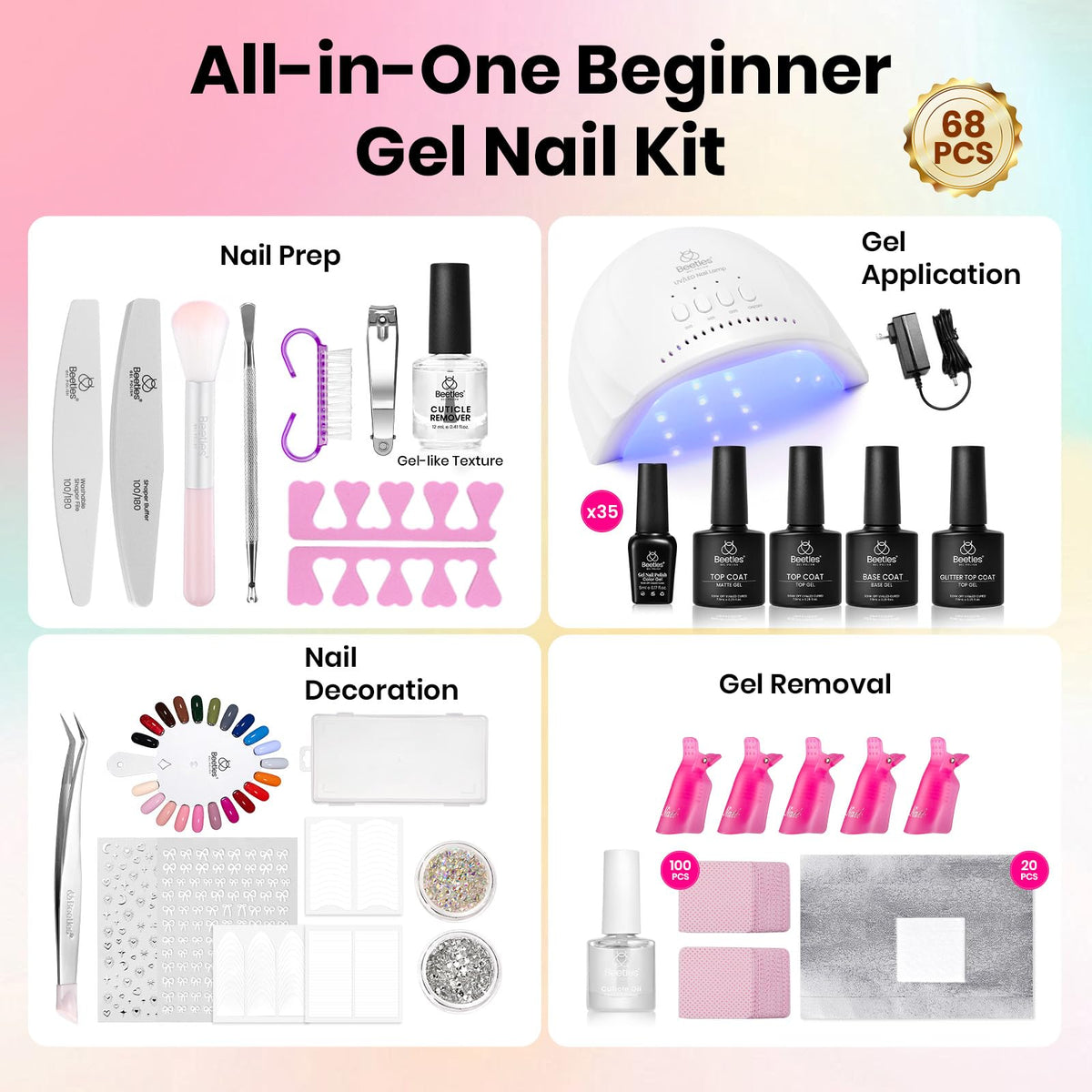 beetles Gel Nail Polish 35 colours in various shades