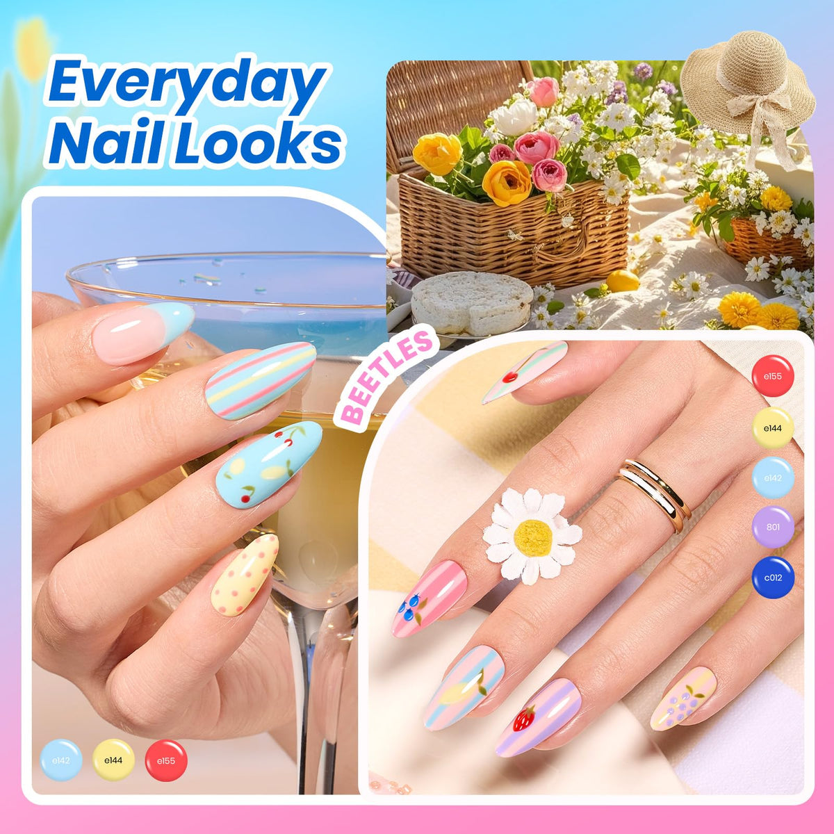 beetles Gel Nail Polish box with nail tips
