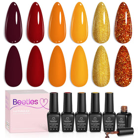 beetles Gel Nail Polish Fall Gel Polish Set 6 shades front view