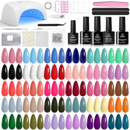 Beetles Gel Nail Polish Kit 54Pcs with UV light and 32 colours