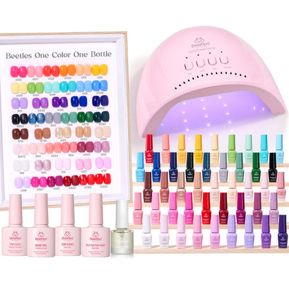 beetles Gel Nail Polish Kit front view with 45 colour bottles
