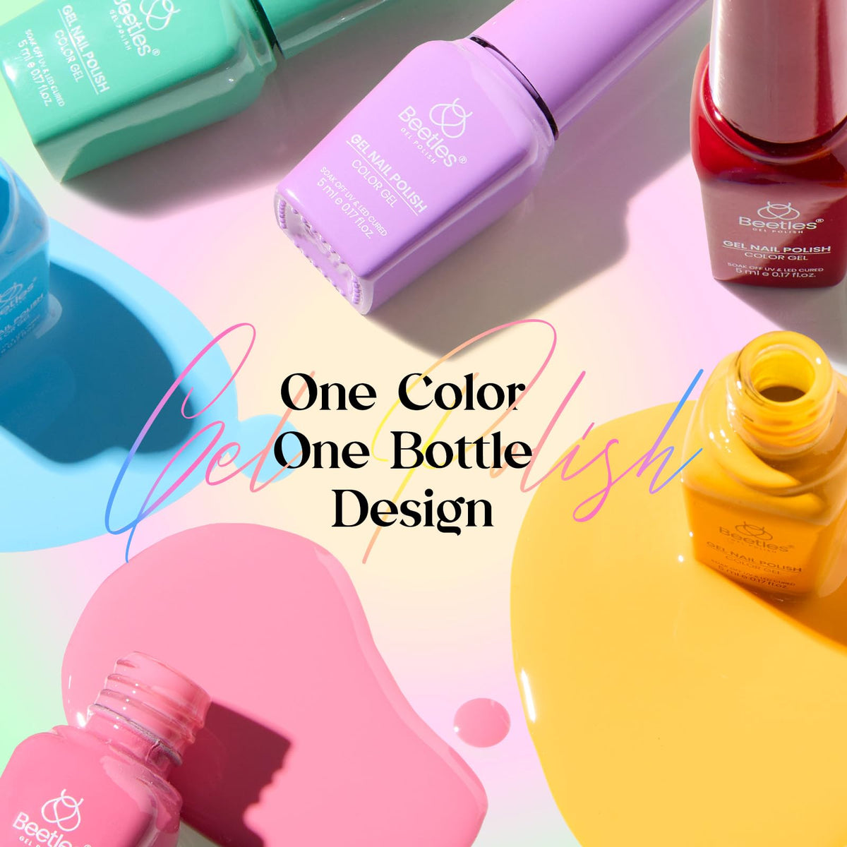 beetles Gel Nail Polish Kit glitter top coat close-up