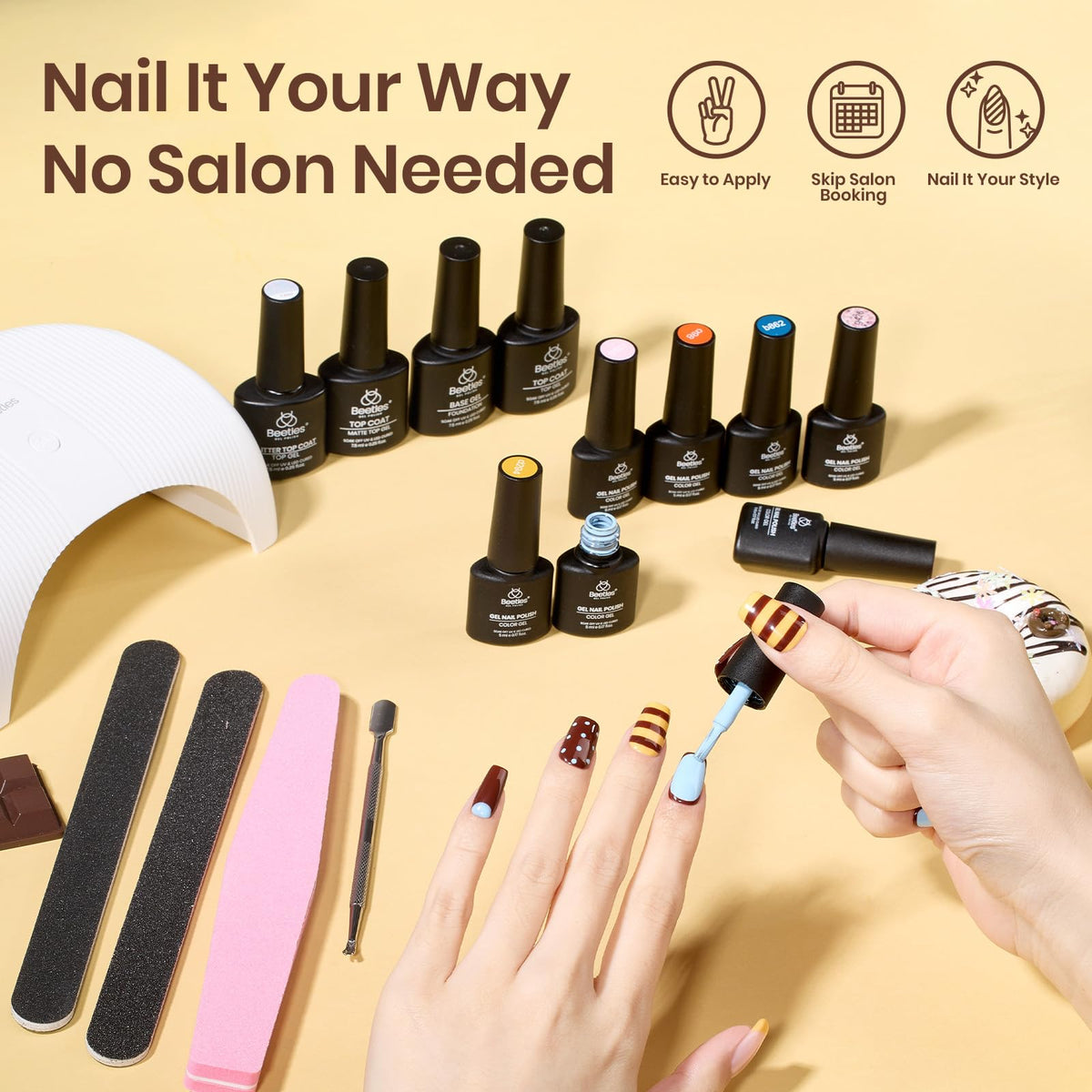 beetles Gel Nail Polish Kit packaging and contents