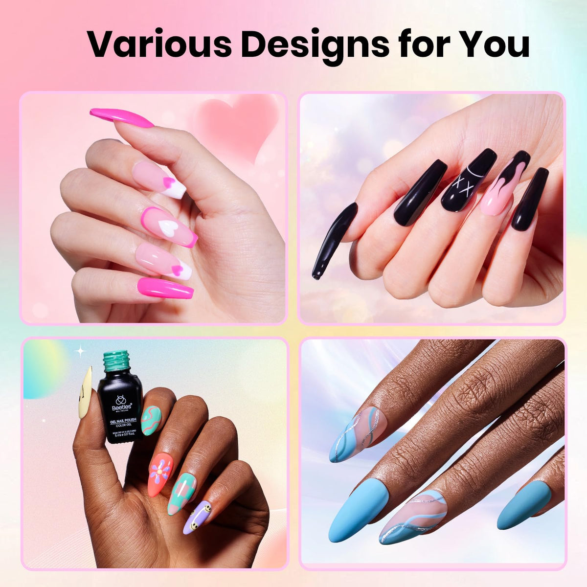 beetles Gel Nail Polish kit packaging front view