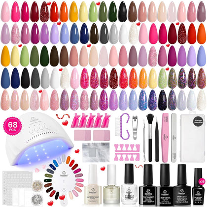 beetles Gel Nail Polish Kit with UV light and 35 colours