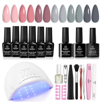 beetles Gel Nail Polish Kit with UV light and 6 colours