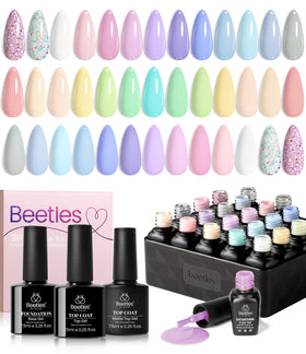 beetles Gel Nail Polish Set 20 macaron shades front view