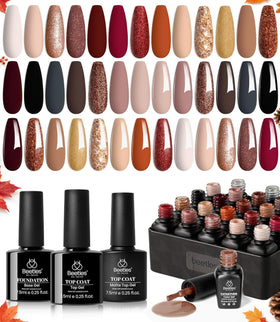 beetles Gel Nail Polish Set 23Pcs front view with assorted colours