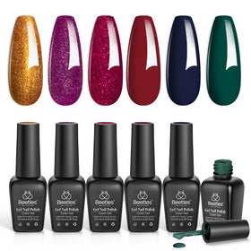 Beetles Gel Nail Polish Set 6 colors front view