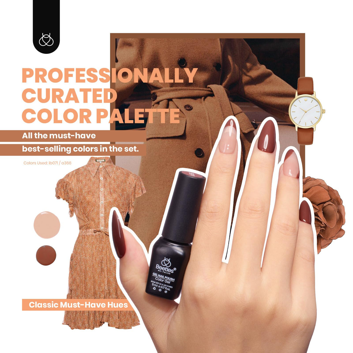 beetles Gel Nail Polish Set displayed with nail art tools