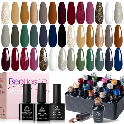 beetles Gel Nail Polish Set front view with 20 colours