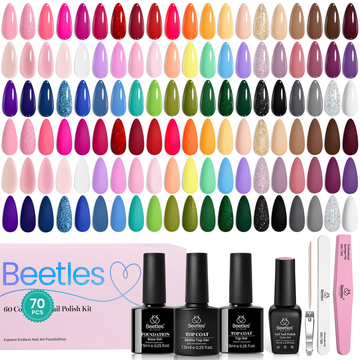 beetles Gel Nail Polish set in packaging