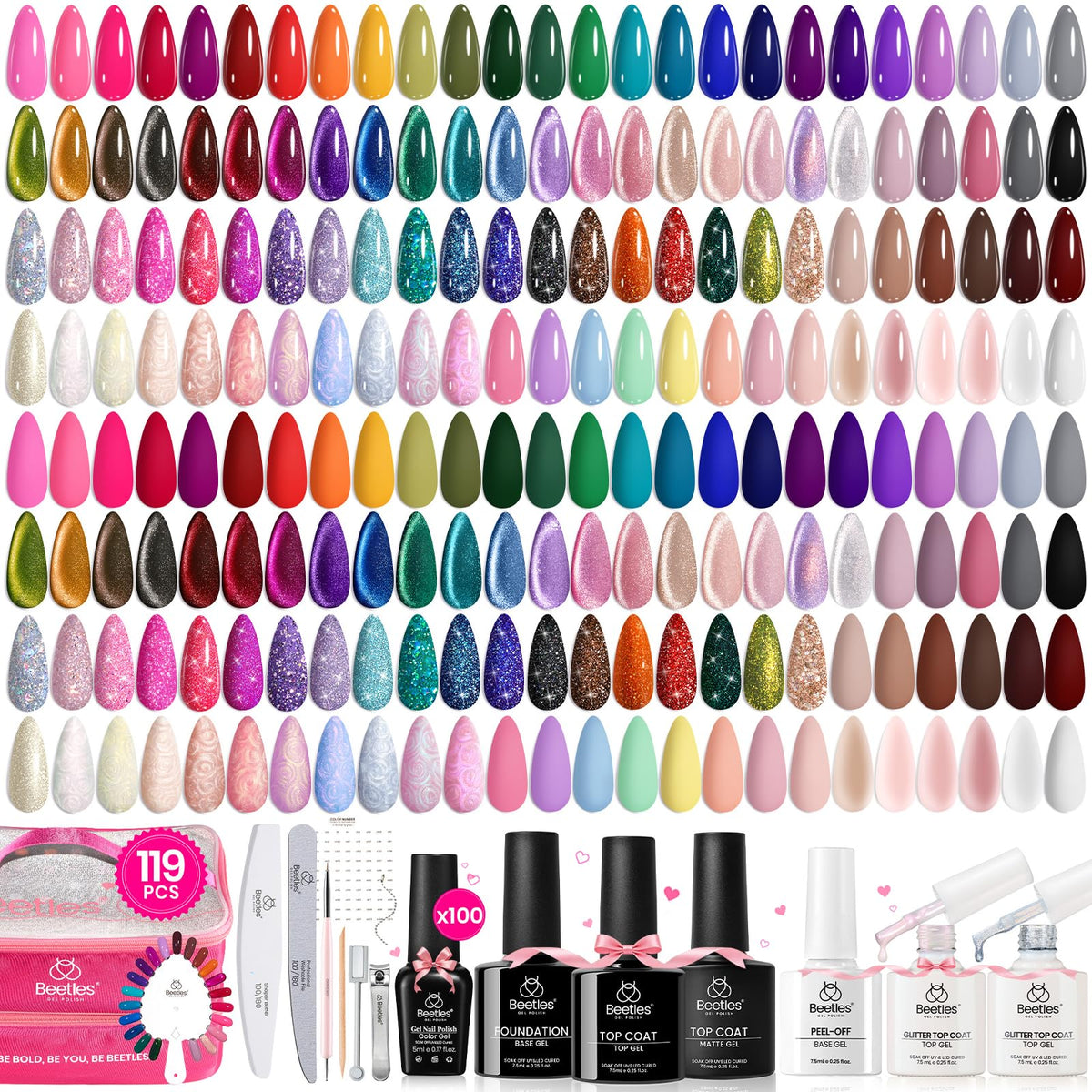 beetles Gel Nail Polish Set with 100 colours and tools